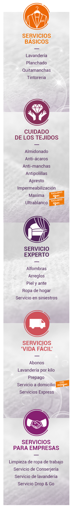 servicios y cuidado textile